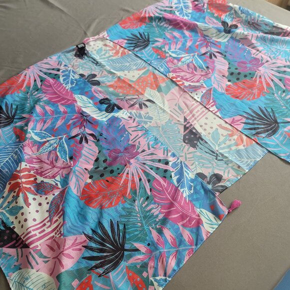 Madden NYC Kimono Womens One Size Blue Tropical Duster Sheer Beach Swim Coverup - Picture 3 of 9